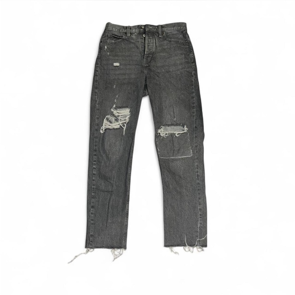 grey distressed jeans